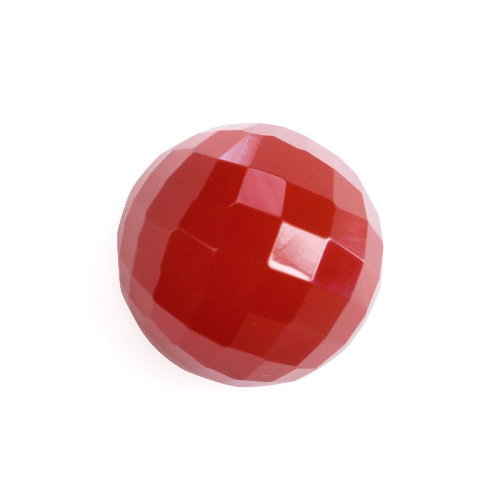 RED ONYX CHECKER CUT BULLET CAB (DARK) 10MM 5.85 Cts.