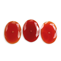 RED ONYX TABLE CUT OVAL CAB (FULL DRILL) 17.50X13MM 2.99 Cts.