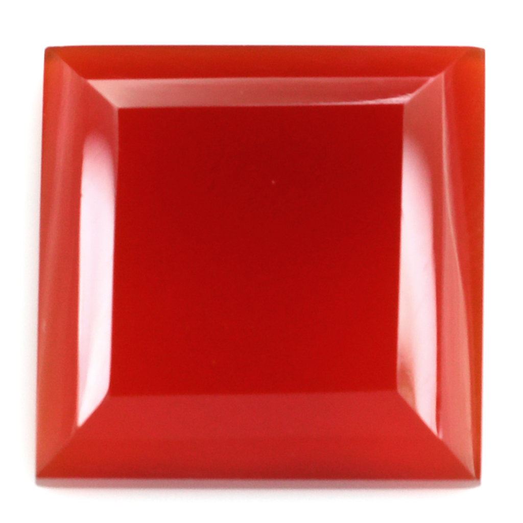 RED ONYX STEP CUT SQUARE CAB 16MM 9.05 Cts.