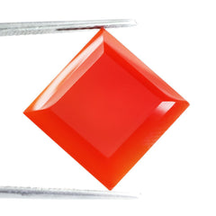 RED ONYX STEP CUT SQUARE CAB 16MM 9.05 Cts.
