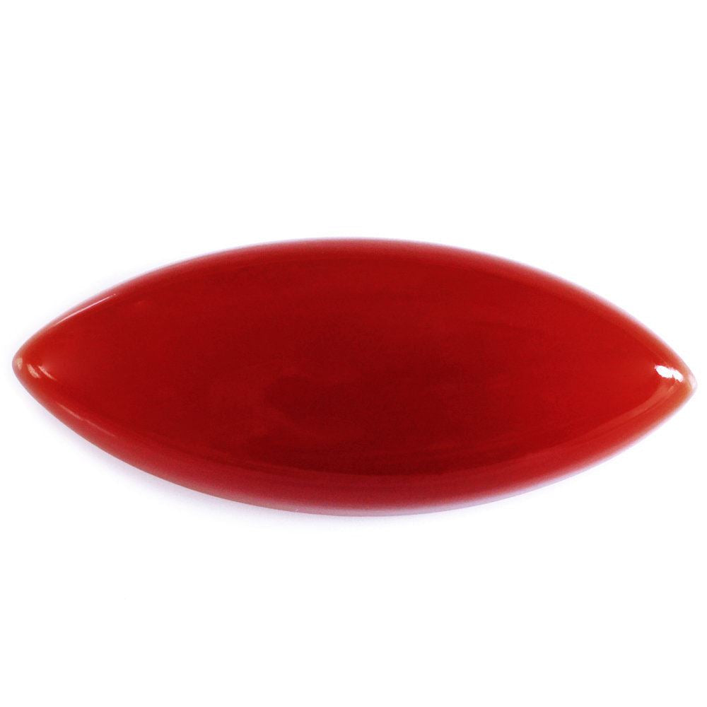 RED ONYX MARQUISE CAB 25X10MM 8.20 Cts.