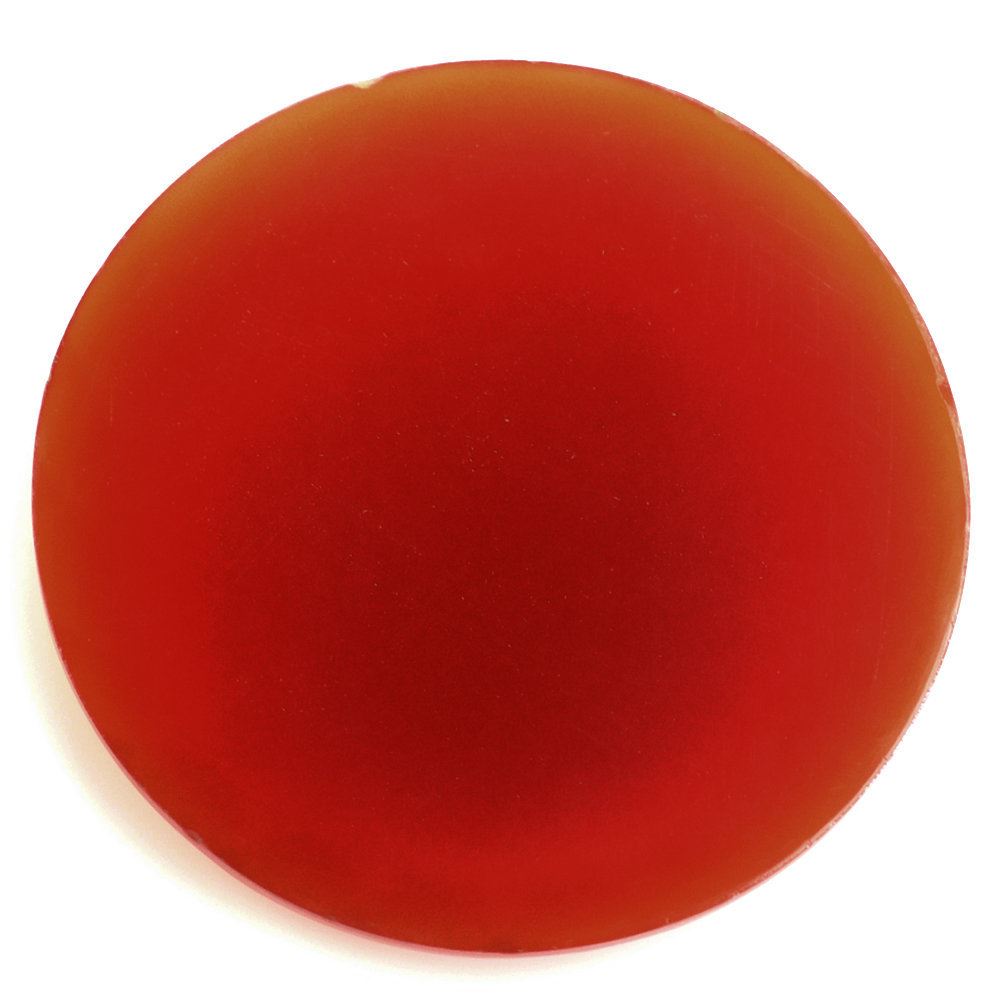RED ONYX TABLE CUT FLAT BOTTOM ROUND 25MM 14.55 Cts.