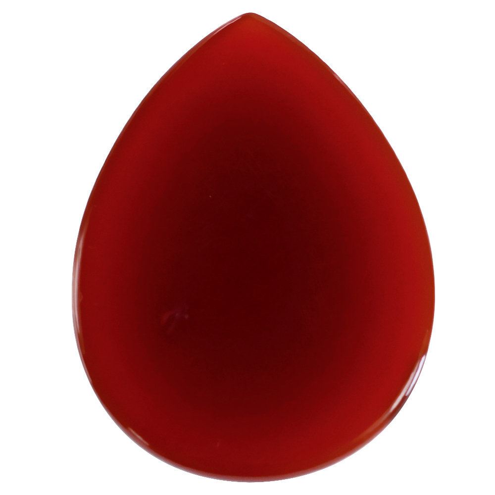 RED ONYX PEAR CAB 30X22MM 27.21 Cts.
