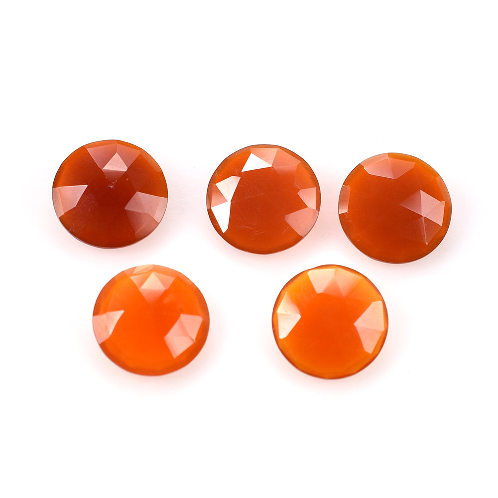 RED ONYX ROSE CUT BRIOLETTE ROUNDISH 12MM 3.36 Cts.