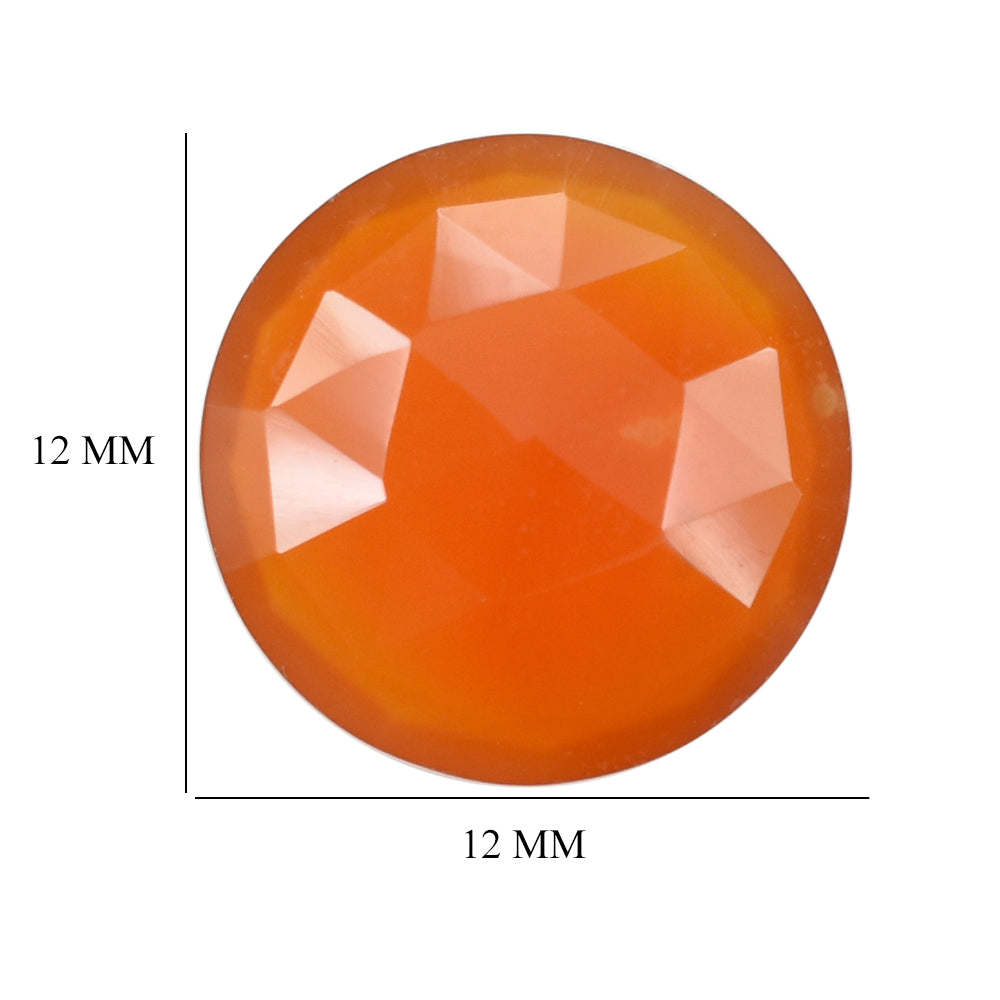 RED ONYX ROSE CUT BRIOLETTE ROUNDISH 12MM 3.36 Cts.
