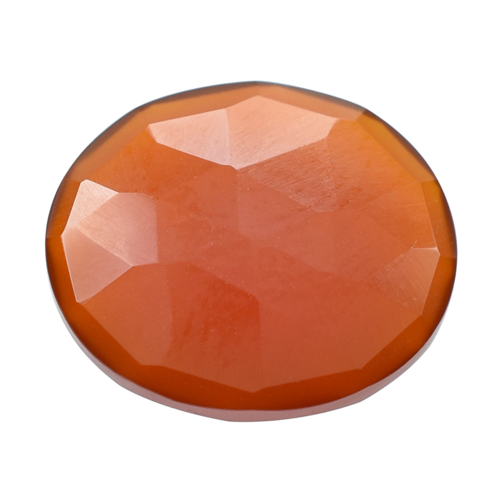 RED ONYX ROSE CUT BRIOLETTE OVAL 12X10MM 3.40 Cts.