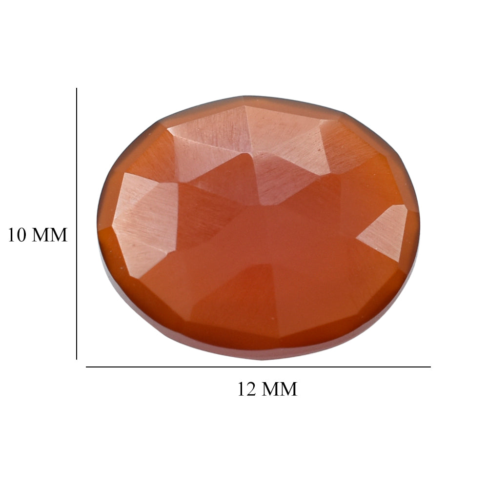 RED ONYX ROSE CUT BRIOLETTE OVAL 12X10MM 3.40 Cts.