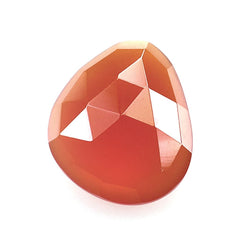 RED ONYX ROSE CUT TOP PLAIN TRILLIONISH 13X11MM 4.68 Cts.