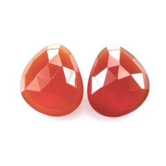 RED ONYX ROSE CUT TOP PLAIN TRILLIONISH 13X11MM 4.68 Cts.