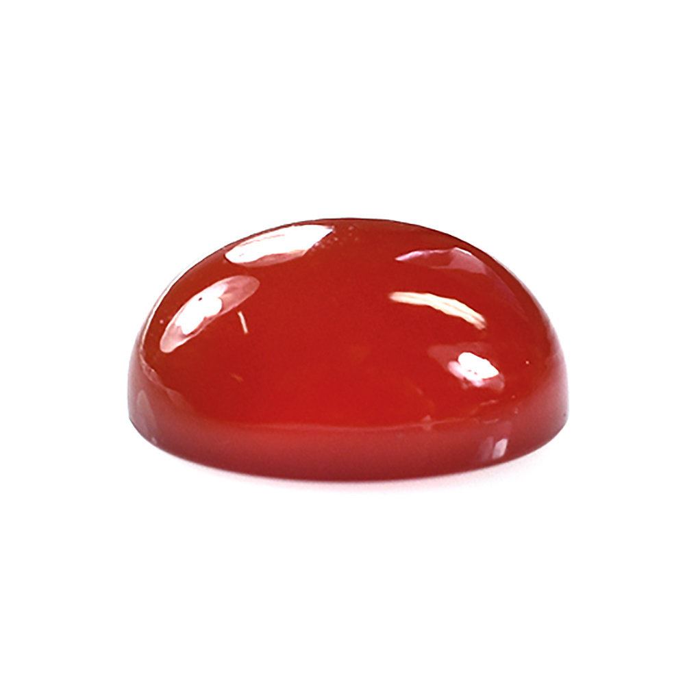 RED ONYX PLAIN OVAL CAB 12X10MM 5.07 Cts.