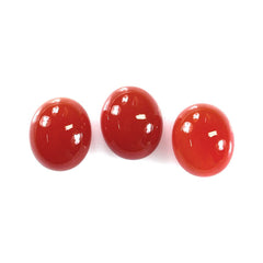 RED ONYX PLAIN OVAL CAB 12X10MM 5.07 Cts.