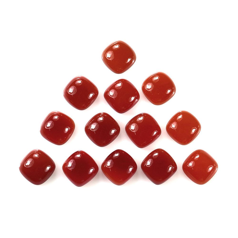 RED ONYX PLAIN CUSHION CAB 12MM 6.55 Cts.