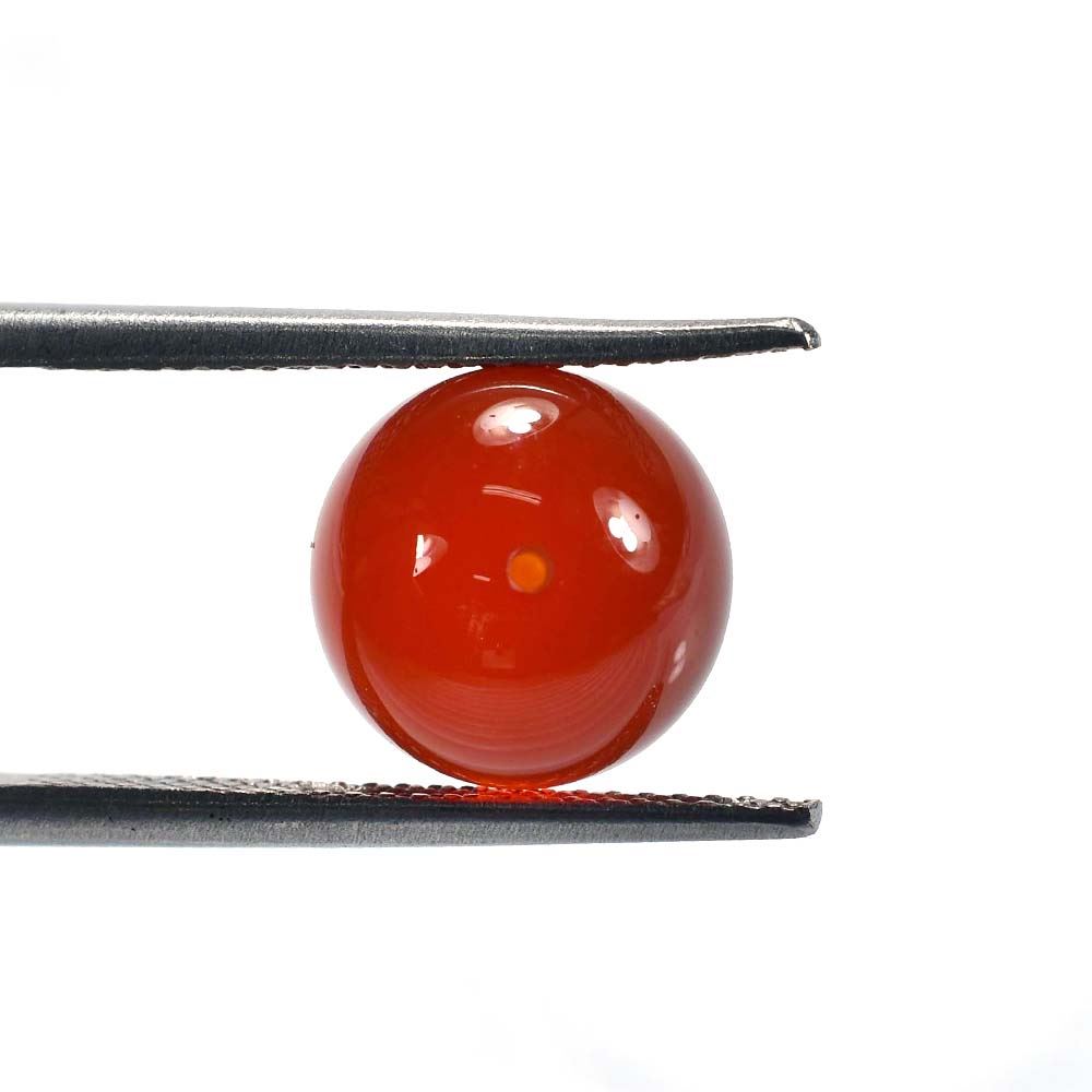 RED ONYX PLAIN ROUND BALL (DARK OLISH)(CLEAN)(H/D_0.75) 10.00X10.00 MM 7.03 Cts.
