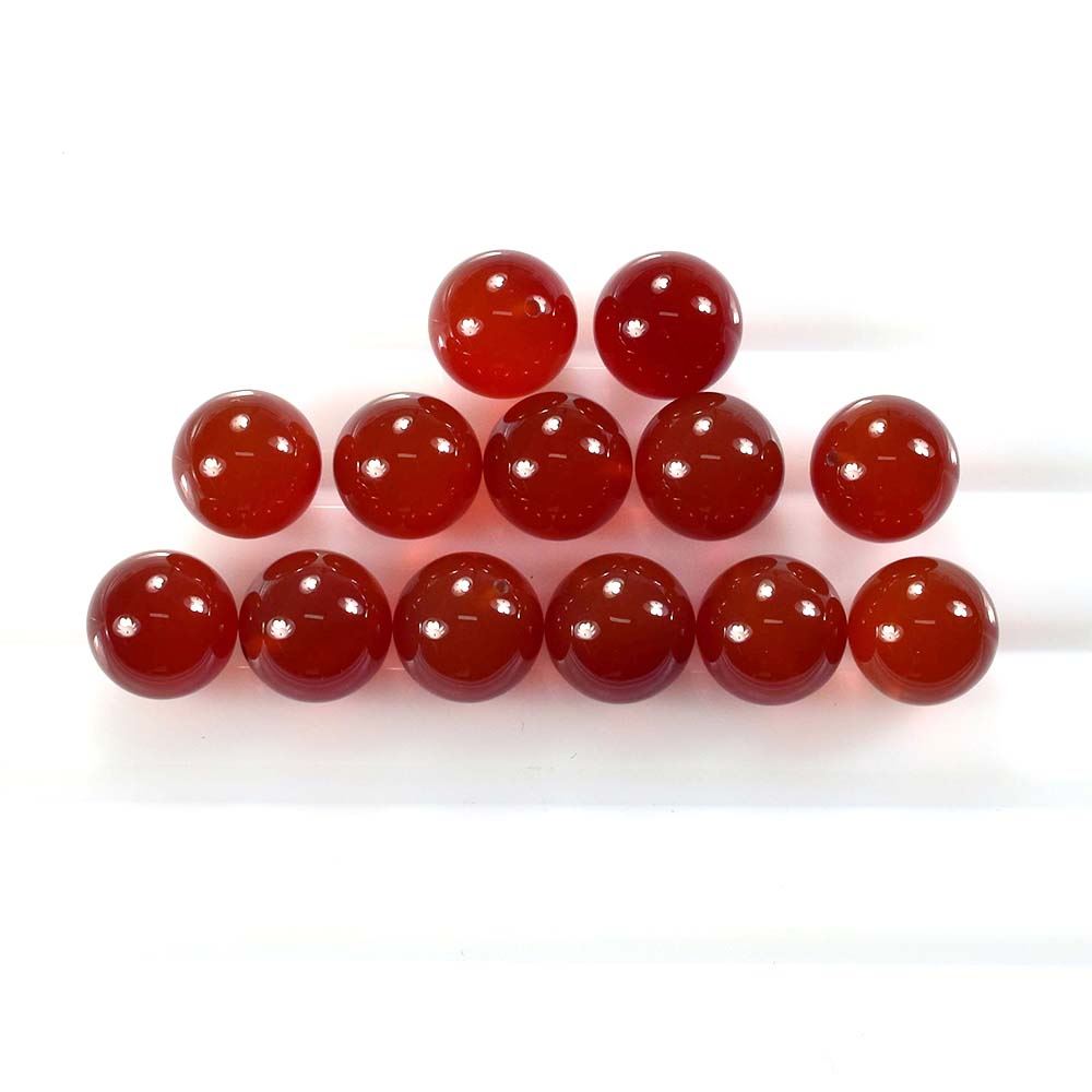 RED ONYX PLAIN ROUND BALL (DARK OLISH)(CLEAN)(H/D_0.75) 10.00X10.00 MM 7.03 Cts.