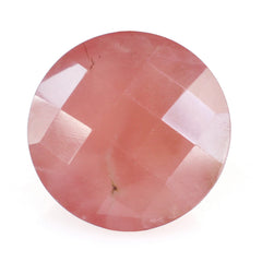RHODOCHROSITE CHECKER CUT ROUND 10MM 4.41 Cts.