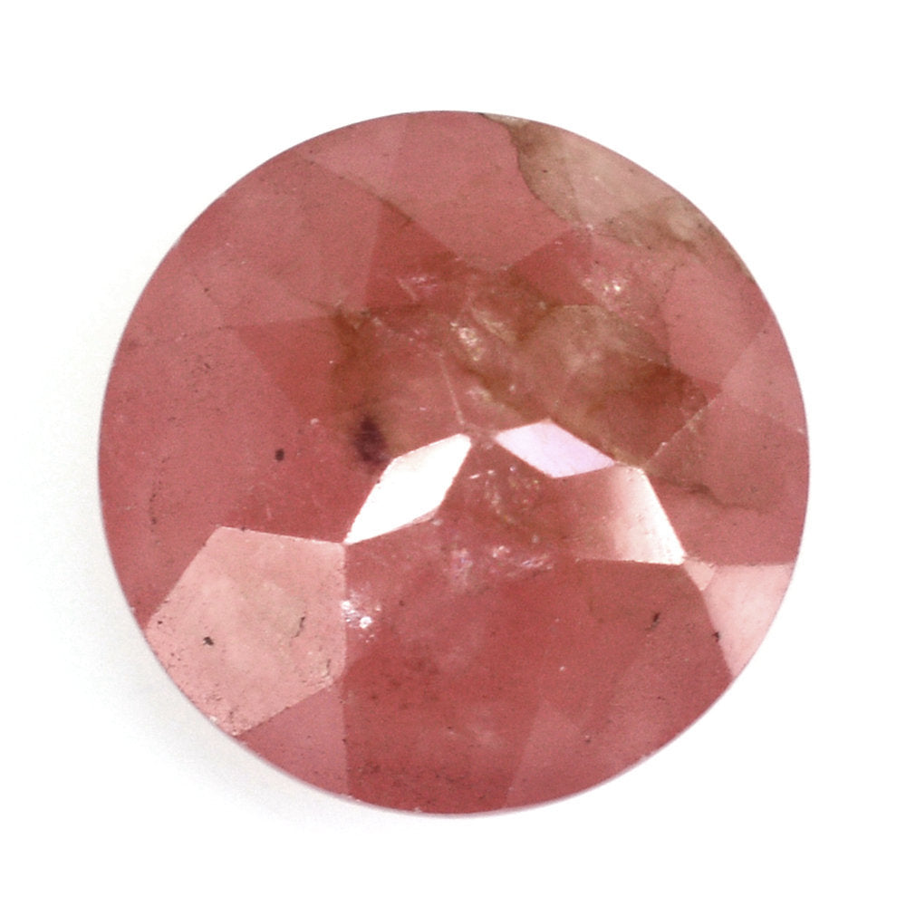 RHODOCHROSITE CHECKER CUT ROUND 10MM 4.41 Cts.