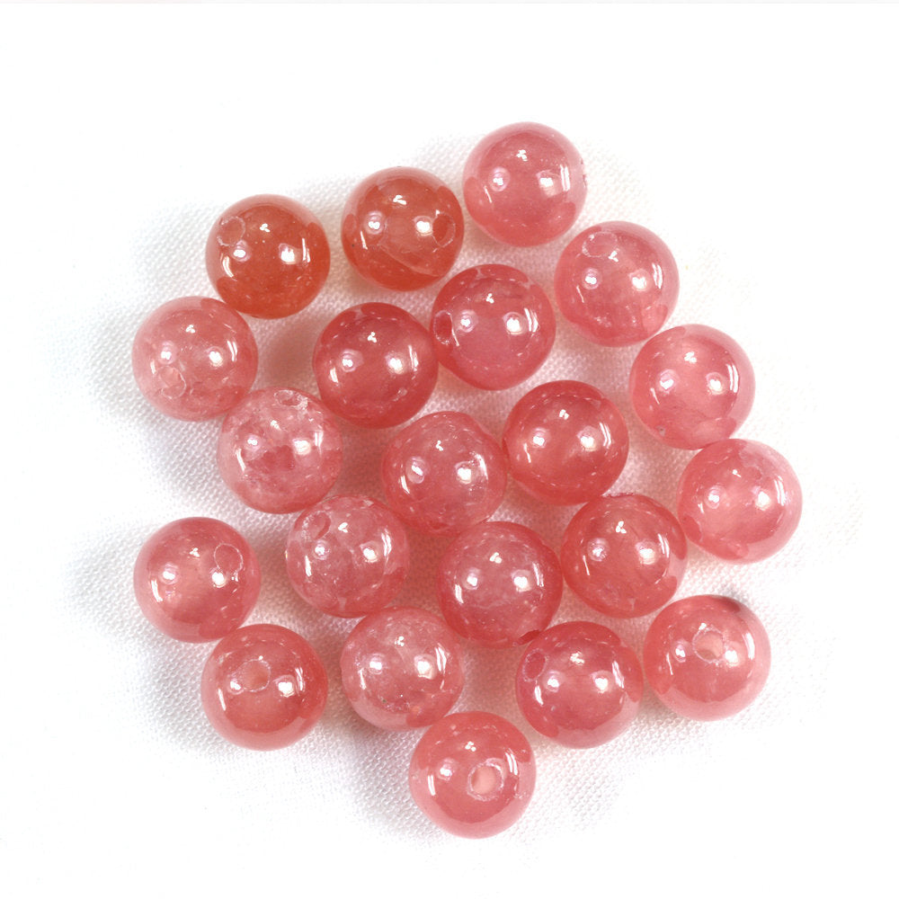 RHODOCHROSITE (ARGENTINA) PLAIN ROUND BALLS (FULL DRILL 1.50MM) (FINE) 8MM 4.61 Cts.