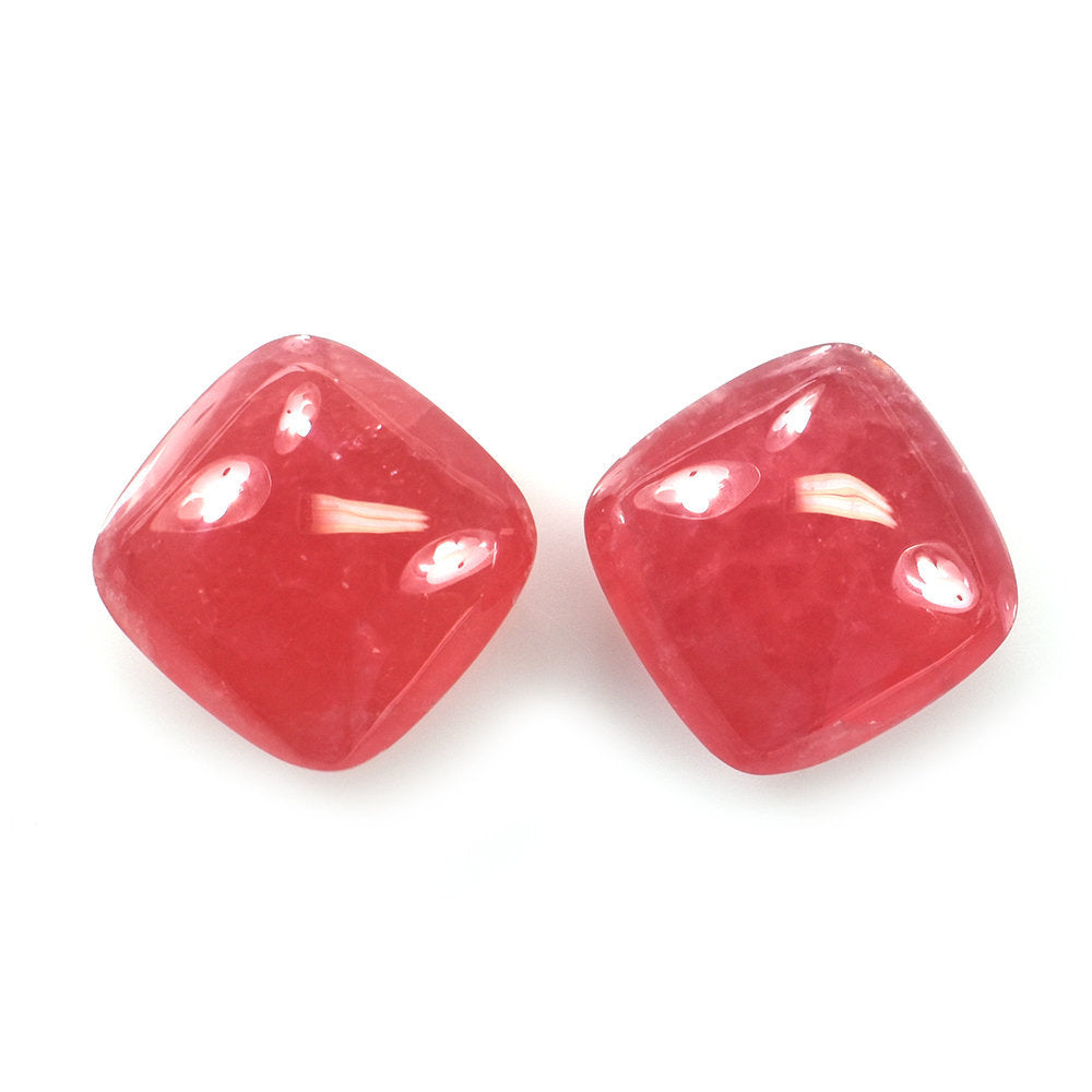 RHODOCHROSITE PLAIN LENTIL CUSHION (CLEAN) 14.00MM 13.74 Cts.