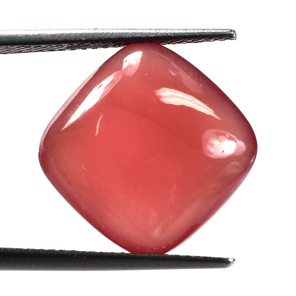 PERUVIAN RHODOCHROSITE PLAIN LENTIL CUSHION 14.00MM 13.32 Cts.