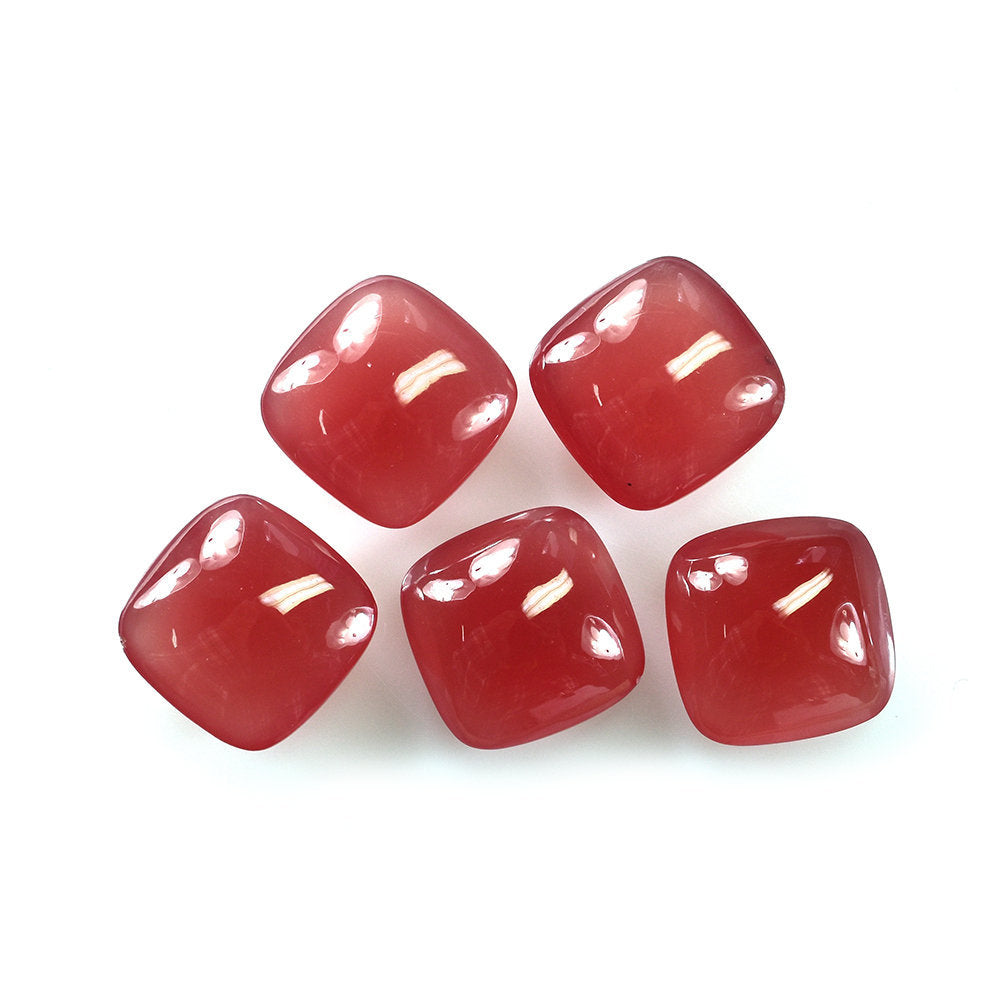 PERUVIAN RHODOCHROSITE PLAIN LENTIL CUSHION 14.00MM 13.32 Cts.