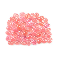 RHODOCHROSITE PLAIN OVAL CAB (CLEAN) 7X5MM 0.91 Cts.