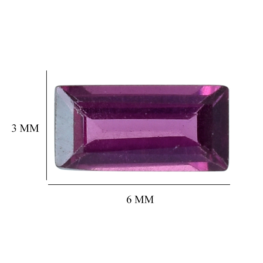 RHODOLITE CUT BAGUETTE 6X3MM 0.50 Cts.