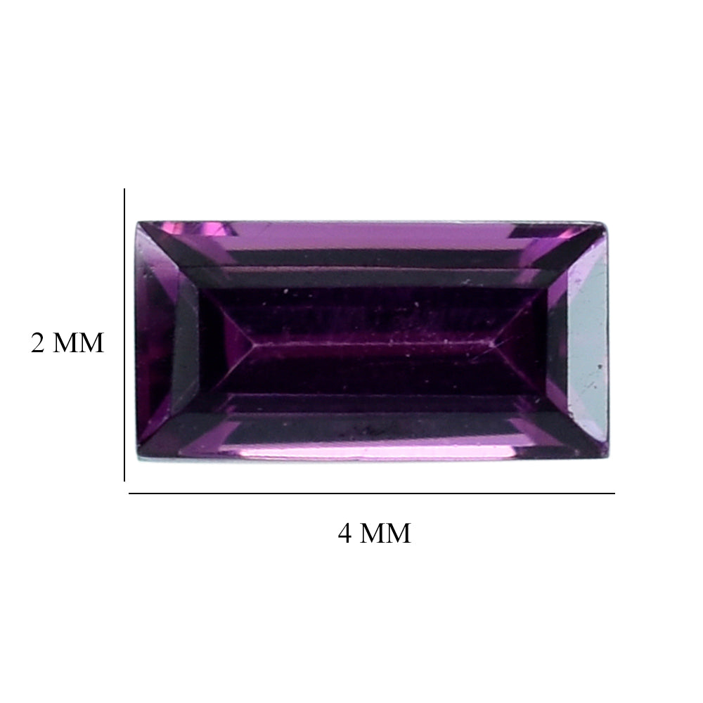 RHODOLITE CUT BAGUETTE 4X2MM 0.2 Cts.