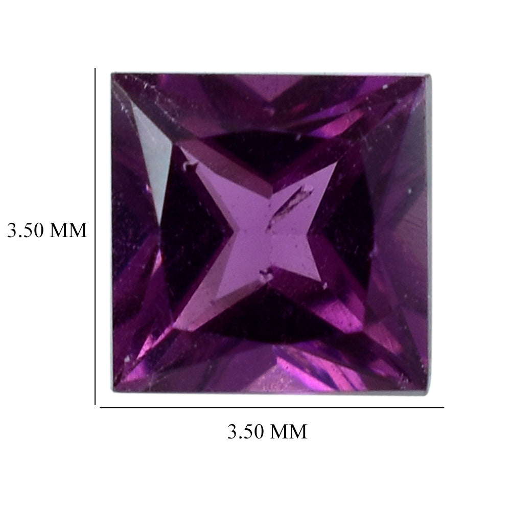 RHODOLITE PRINCESS CUT SQUARE 3.50MM 0.32 Cts.