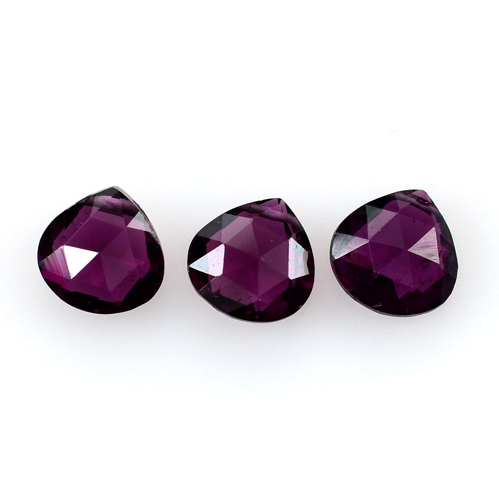 RHODOLITE BRIOLETTE HEART (SIDE DRILL) 7MM 1.51 Cts.