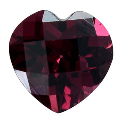 RHODOLITE CHECKER CUT HEART 6MM 0.89 Cts.