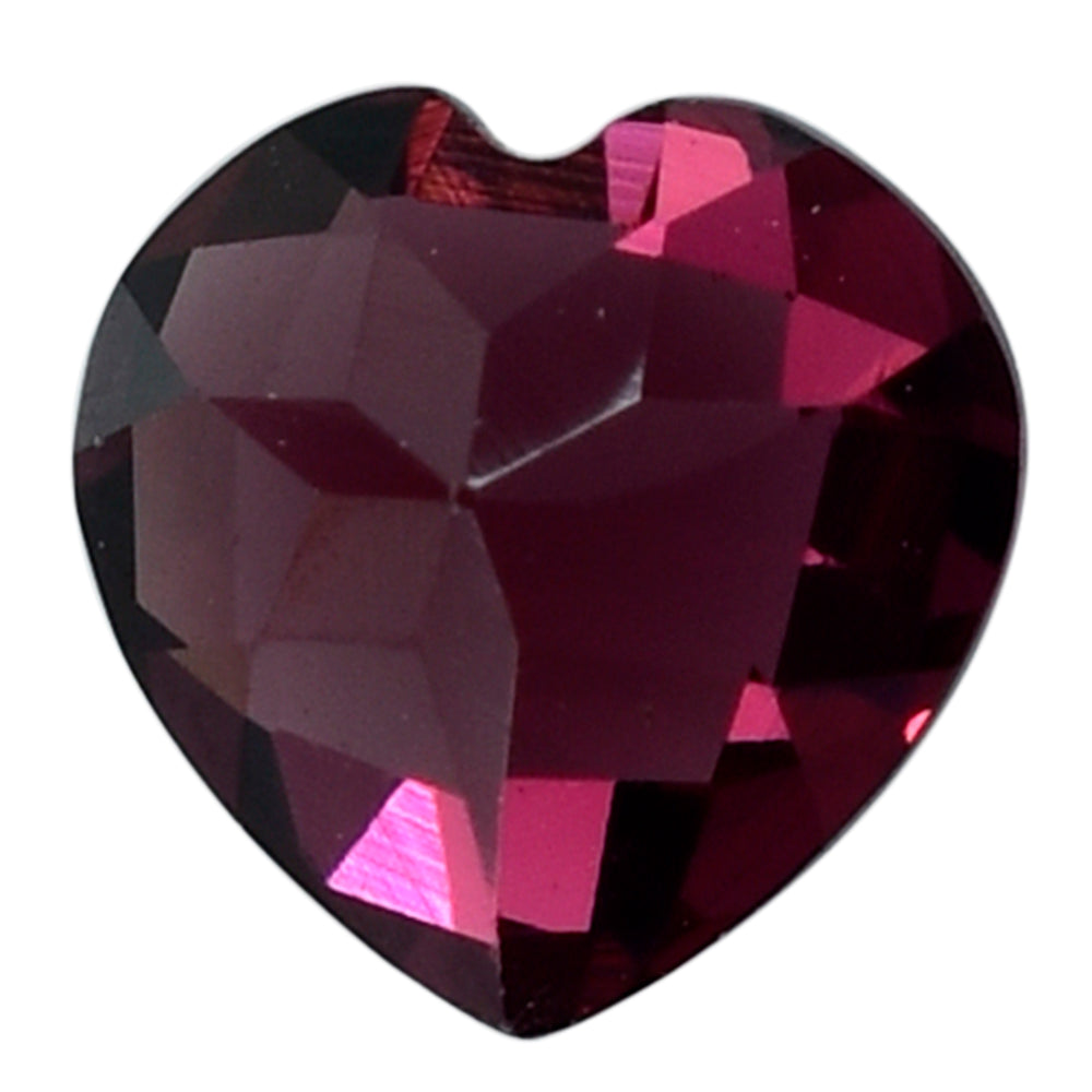 RHODOLITE CHECKER CUT HEART 6MM 0.89 Cts.