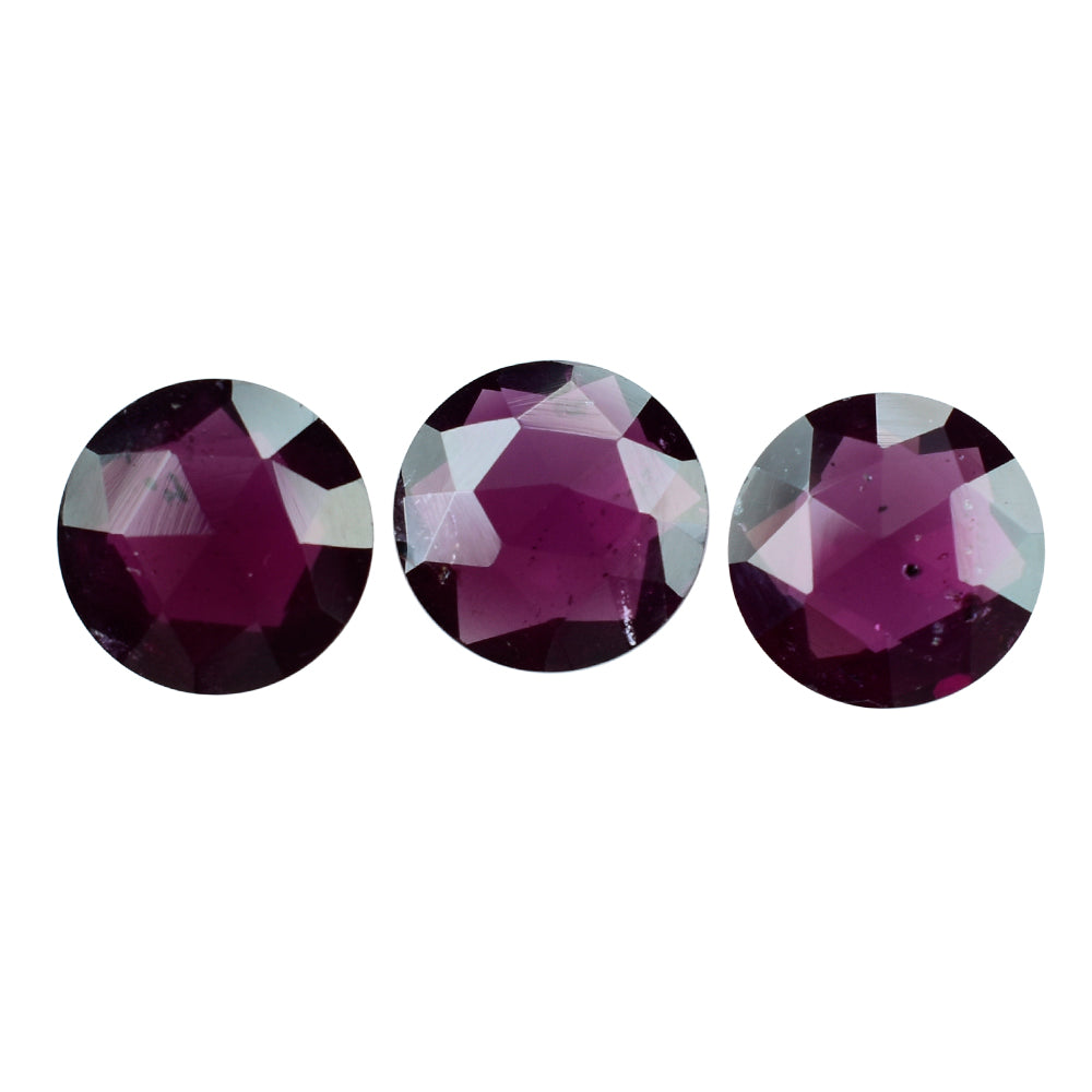 RHODOLITE ROSE CUT BRIOLETTE ROUND 9MM 2.83 Cts.