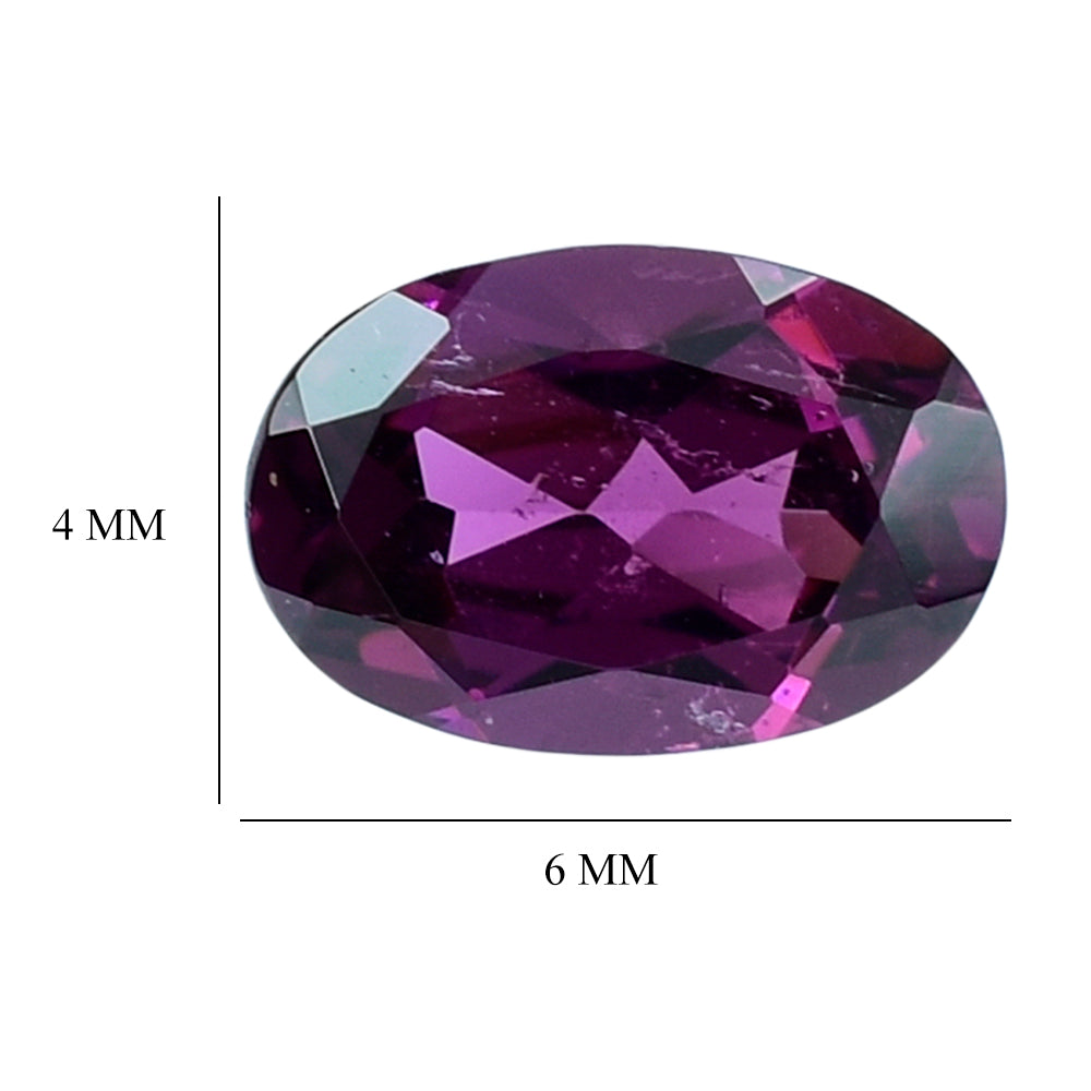 RHODOLITE CUT OVAL 6X4MM 0.64 Cts.