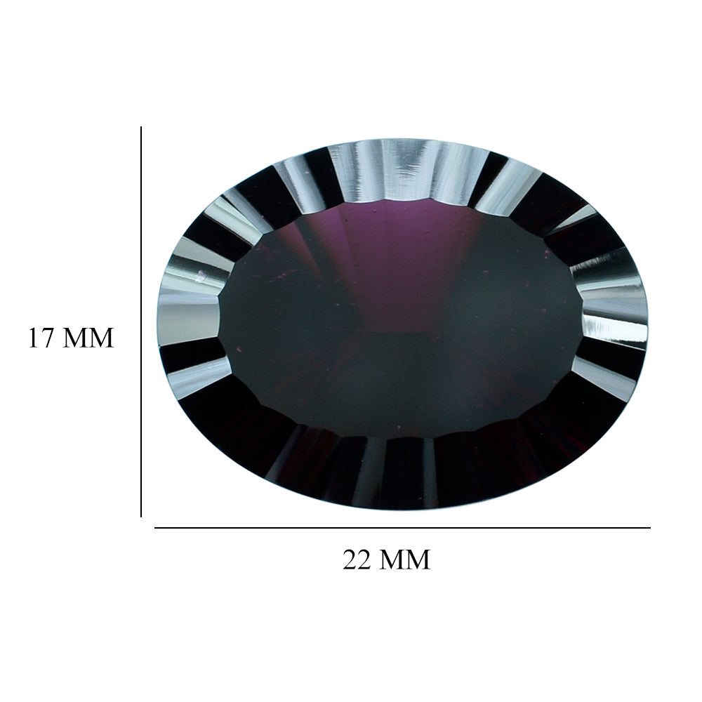 RHODOLITE CONCAVE CUT OVAL 22X17MM 26.70 Cts.