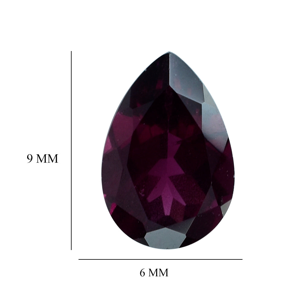 RHODOLITE CUT PEAR (FINE) 9X6MM 1.62 Cts.