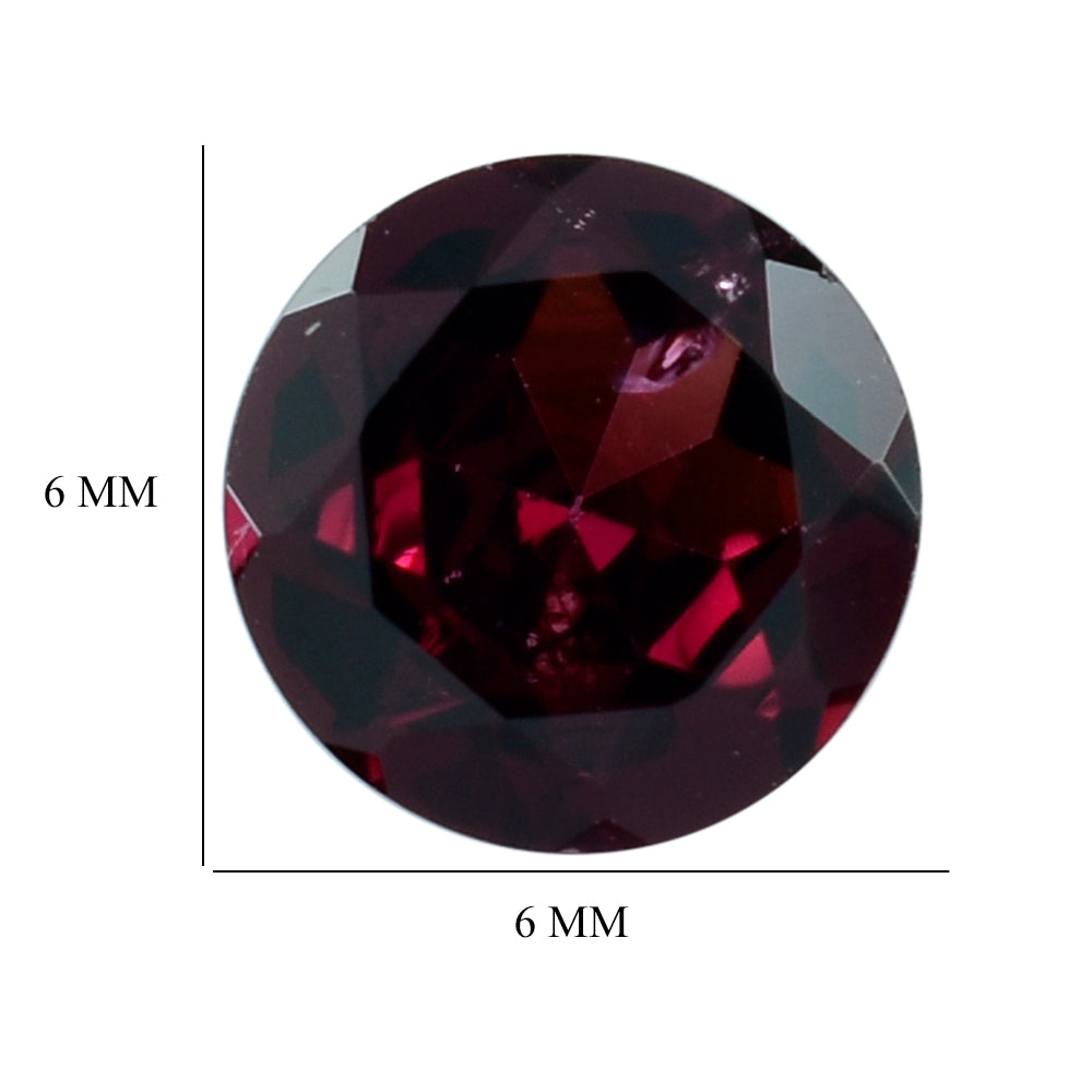 RHODOLITE CUT ROUND (DARK PURPLE) 6MM 1.13 Cts.