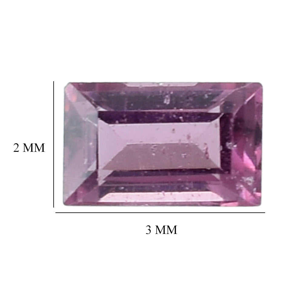 RHODOLITE CUT BAGUETTE 3X2MM 0.11 Cts.