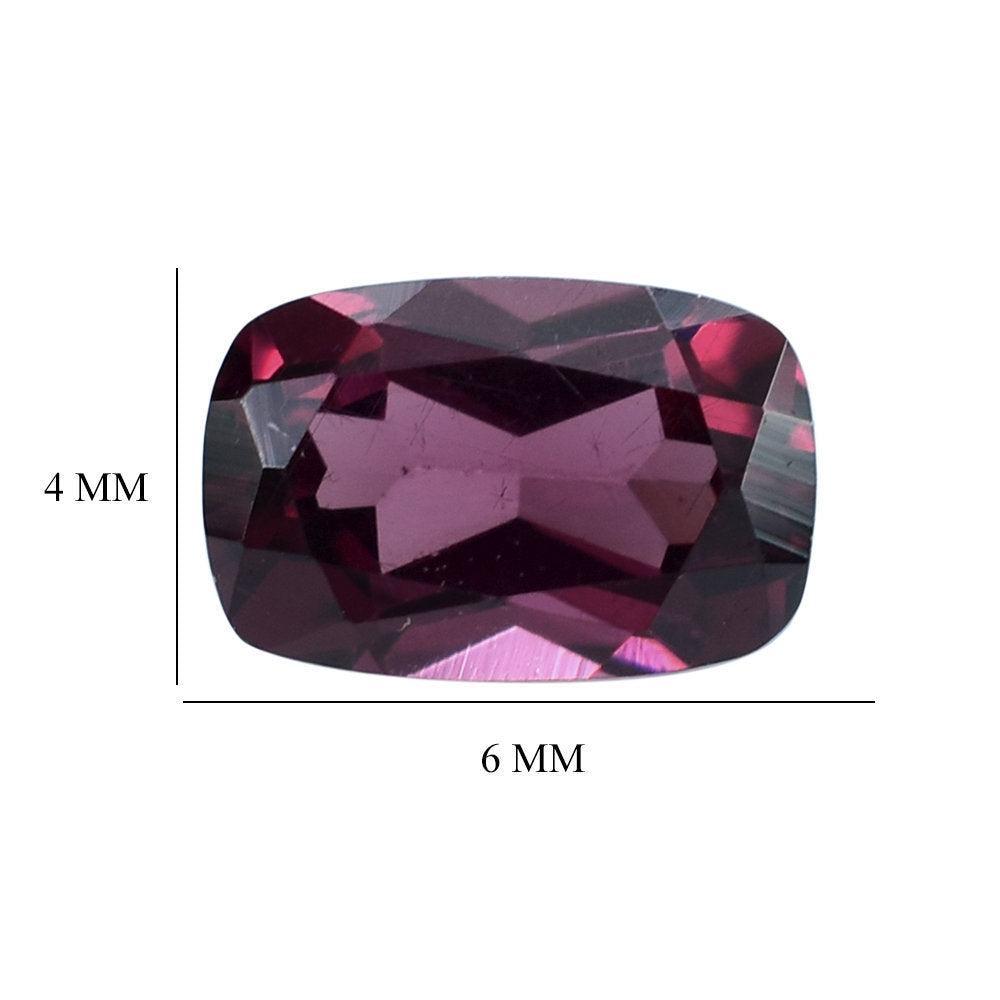 RHODOLITE (PINK) CUT CUSHION 6X4MM 0.75 Cts.