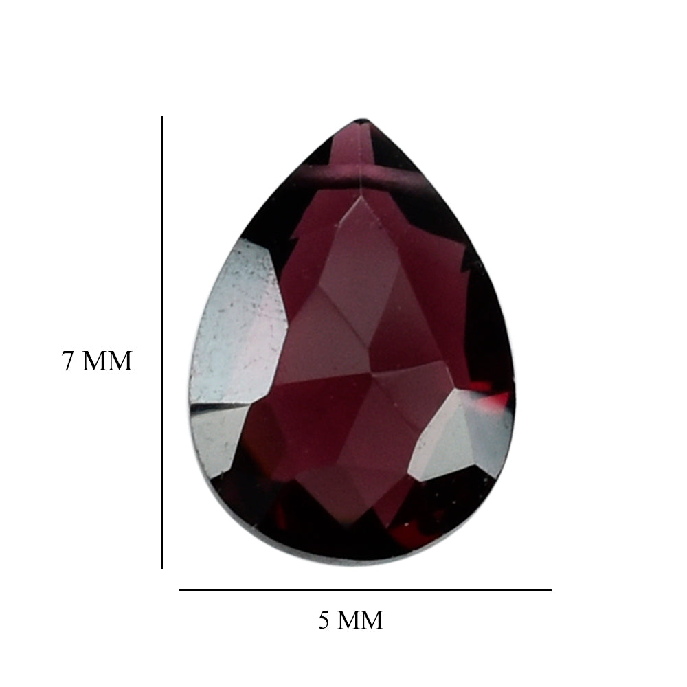 RHODOLITE ROSE CUT BRIOLETTE (FULL DRILL) PEAR 7X5MM 1.35 Cts.