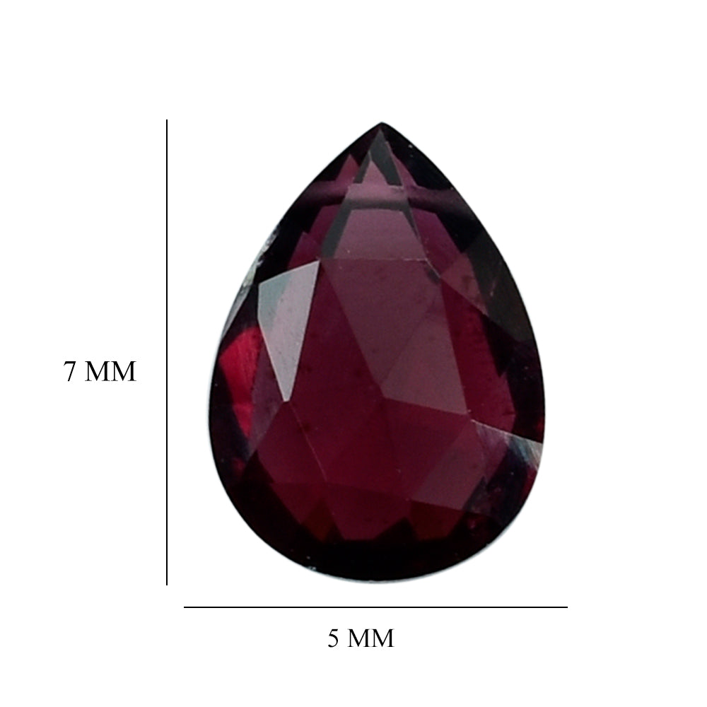 RHODOLITE ROSE CUT BRIOLETTE (FULL DRILL) PEAR 7X5MM 1.24 Cts.