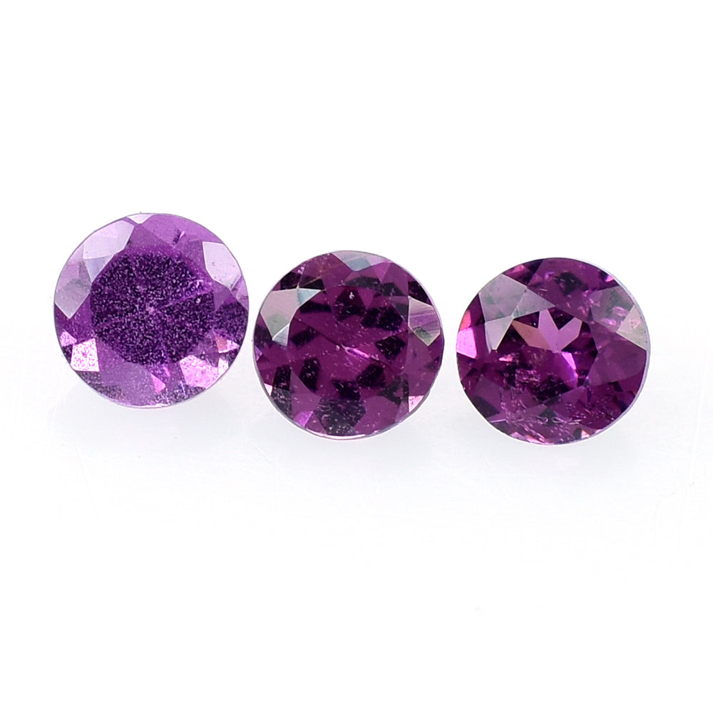 RHODOLITE CUT ROUND 3MM 0.13 Cts.