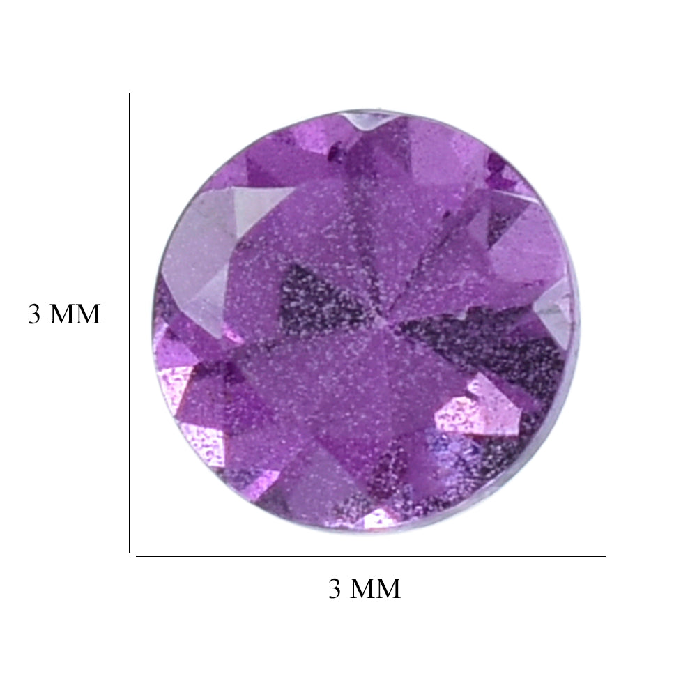 RHODOLITE CUT ROUND 3MM 0.13 Cts.