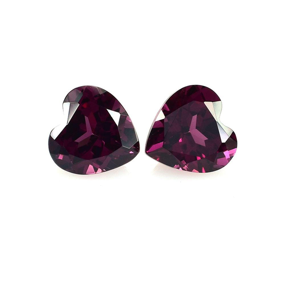 RHODOLITE CUT HEART (REDDISH PURPLE DARK)(CLEAN) 8.00X8.00 MM 2.65 Cts.