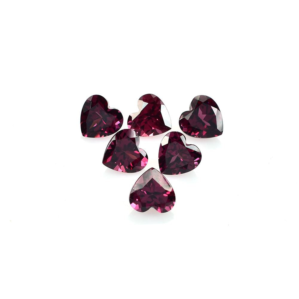 RHODOLITE CUT HEART (REDDISH PURPLE DARK)(CLEAN) 7.00X7.00 MM 1.58 Cts.