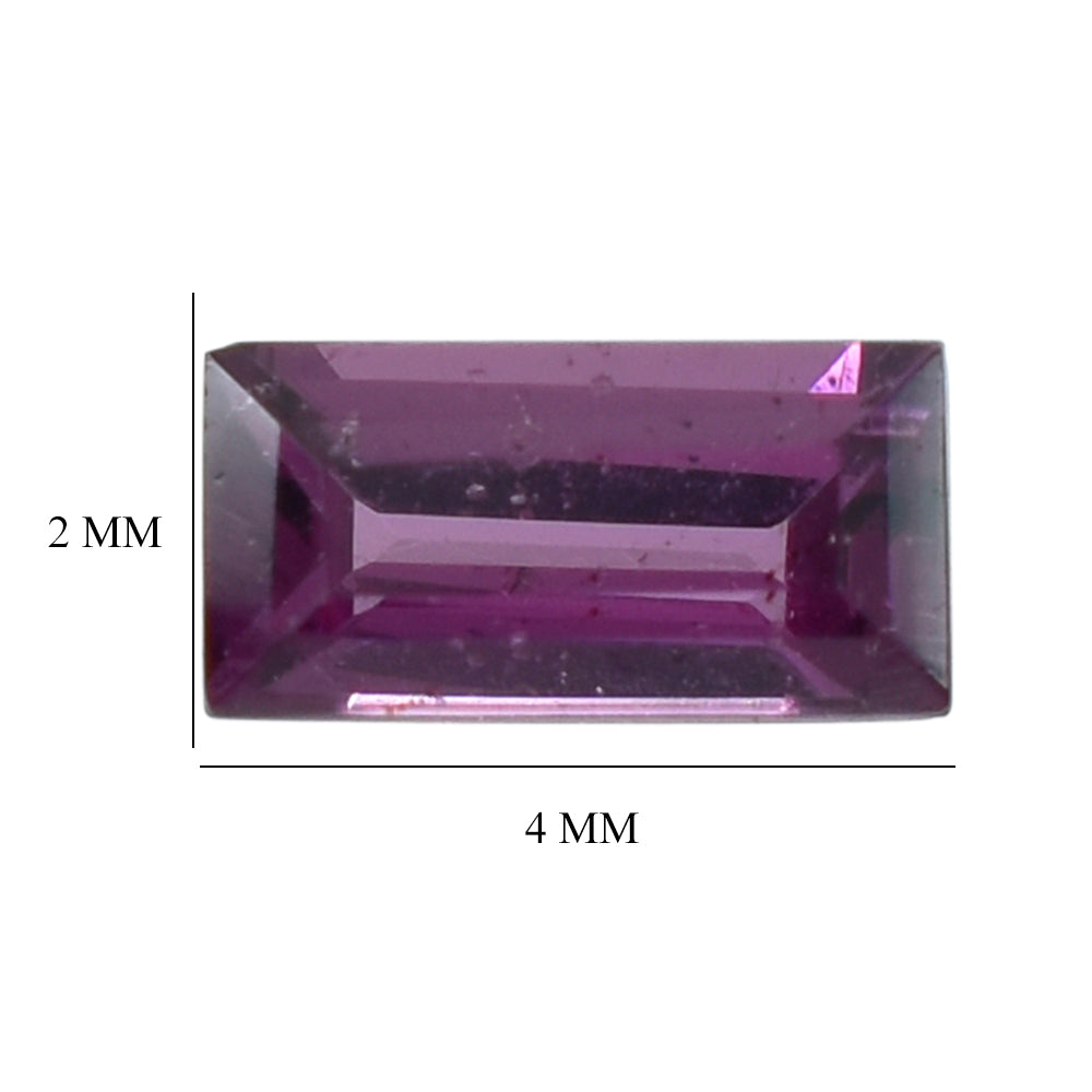 RHODOLITE CUT BAGUETTE 4X2MM 0.19 Cts.