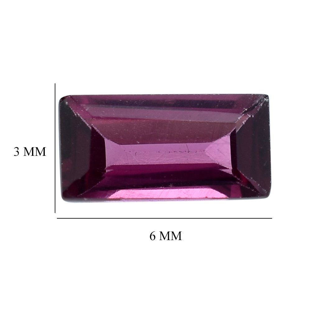 RHODOLITE CUT BAGUETTE  6X3MM 0.45 Cts.