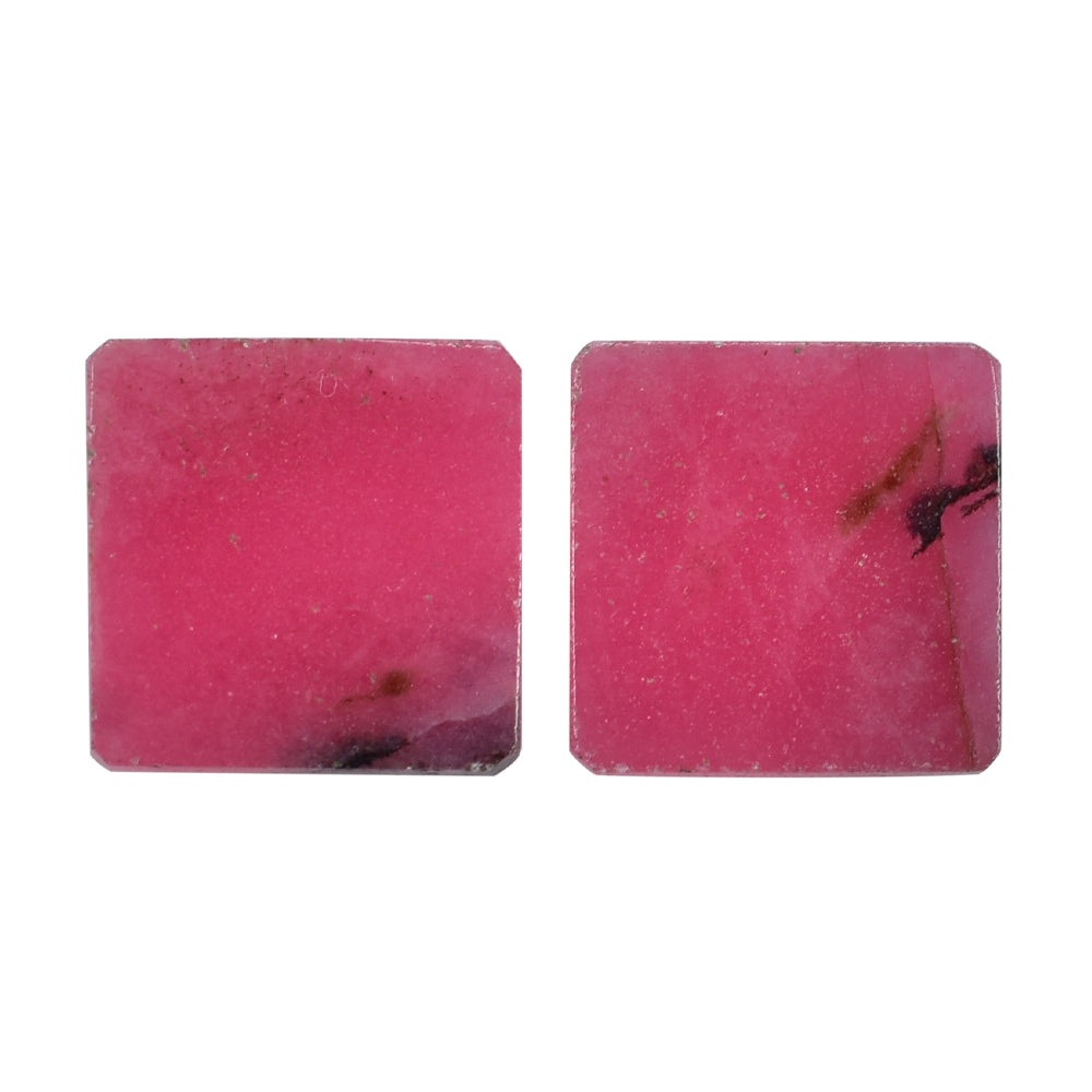 RHODONITE PLATE (PLAIN) SQUARE/OCTAGON 10.00MM  2.93 Cts.