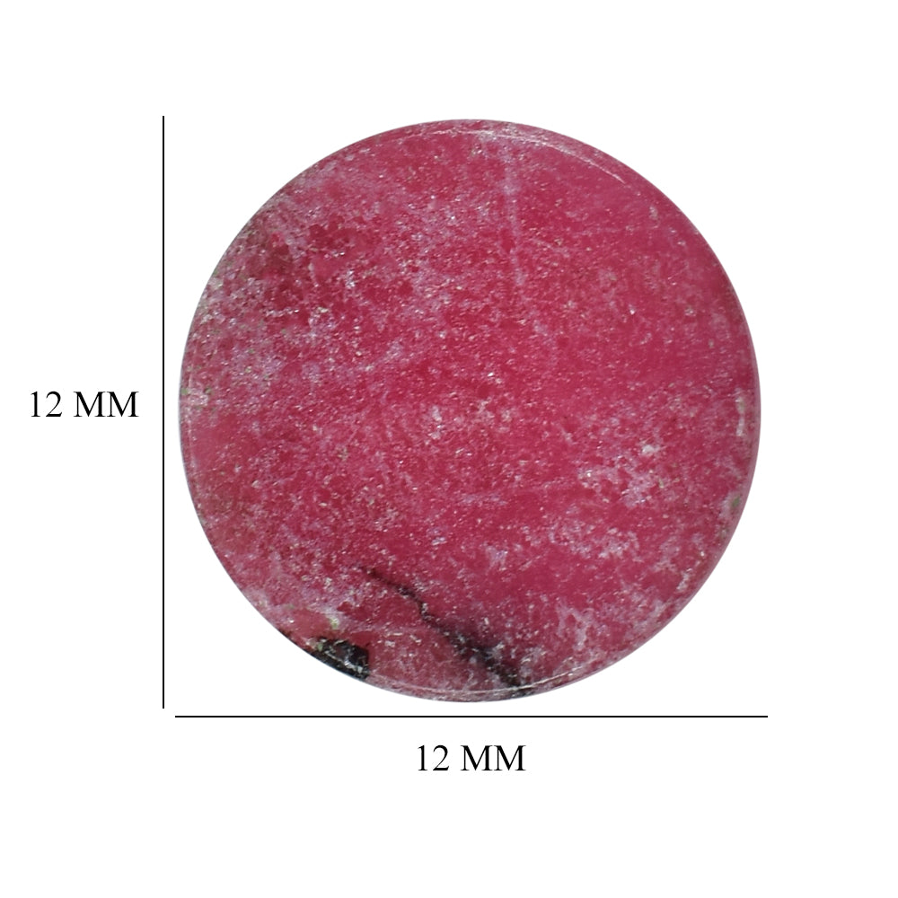 RHODONITE PLATE (PLAIN) ROUND 12.00MM 3.29 Cts.