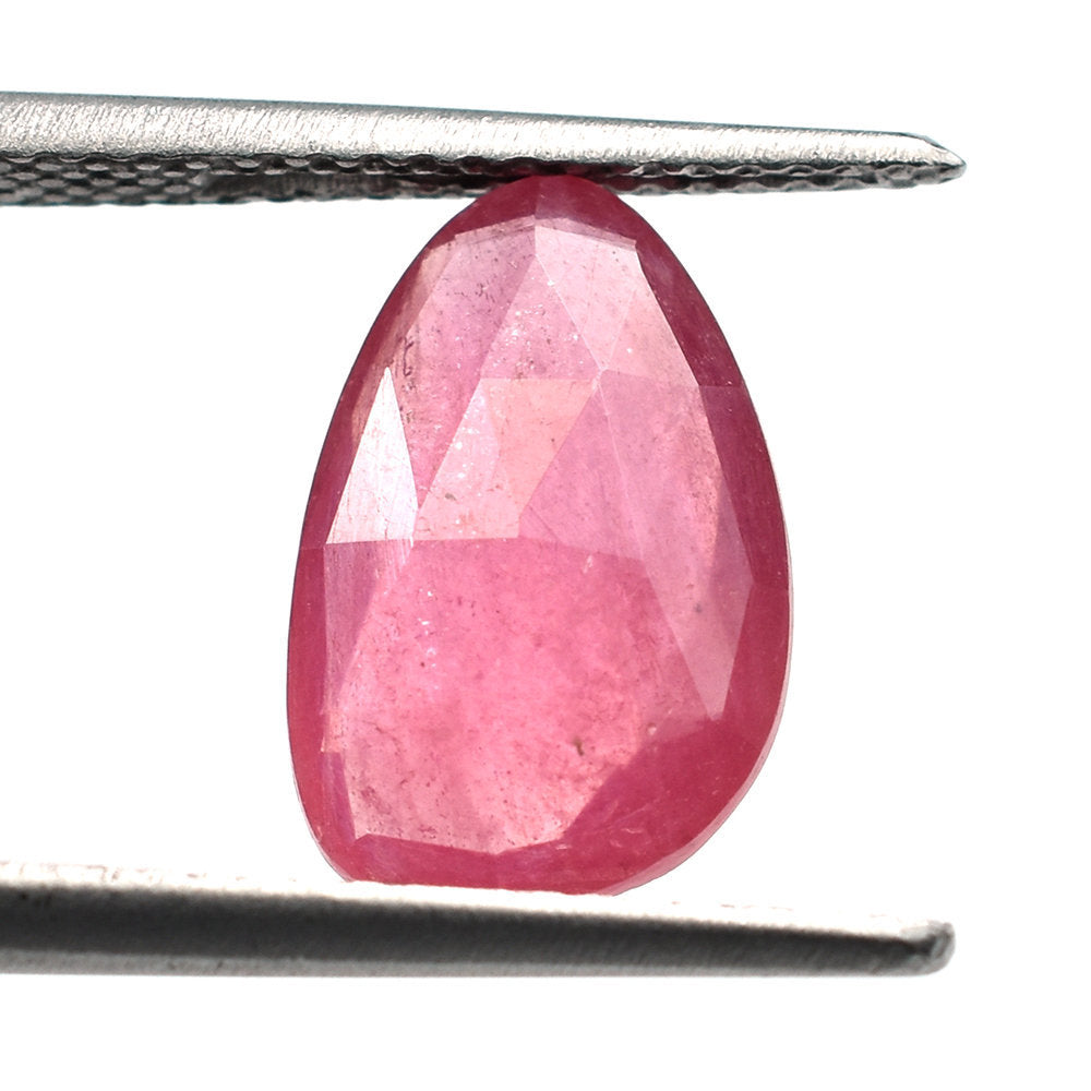 RHODONITE ROSE CUT BRIOLETTE IRREGULAR PEARISH (SUPER FINE) 12X8MM 3.53 Cts.