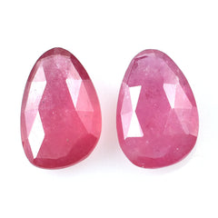 RHODONITE ROSE CUT BRIOLETTE IRREGULAR PEARISH (SUPER FINE) 12X8MM 3.53 Cts.